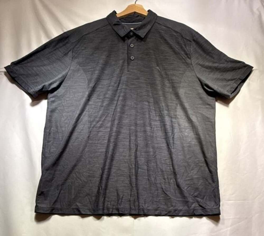 Tommy Bahama IslandZone Gray Heather Short Sleeve Golf Polo Shirt XXL